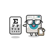 ilustración de la mascota de la lavadora como oftalmología vector