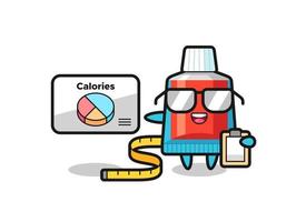 Illustration of toothpaste mascot as a dietitian vector