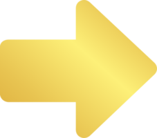 icône de flèche droite dorée png