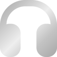 ícone de fone de ouvido prateado png