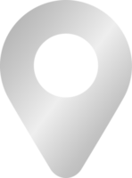icono de pin de ubicación plateado png