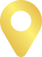 ícone de pino de localização de ouro png