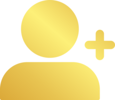 Gold Symbol „Freund hinzufügen“. png