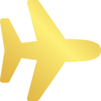 guld flygplan ikon png