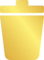ícone de lixeira de ouro png