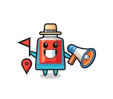 Character cartoon of toothpaste as a tour guide vector