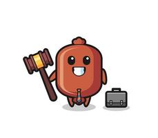 Illustration of sausage mascot as a lawyer vector