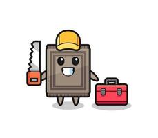 Illustration of carpet character as a woodworker vector