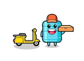 Character Illustration of gallon water bottle as a pizza deliveryman vector