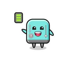 toaster mascot character with energetic gesture vector