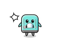 toaster character cartoon with shocked gesture vector