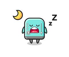 ilustración de personaje tostador durmiendo por la noche vector