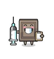 Mascot Illustration of carpet as a doctor vector