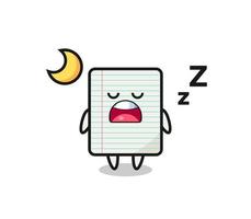 ilustración de personaje de papel durmiendo por la noche vector