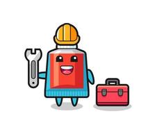 Mascot cartoon of toothpaste as a mechanic vector