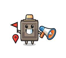 Character cartoon of carpet as a tour guide vector