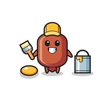 Character Illustration of sausage as a painter vector