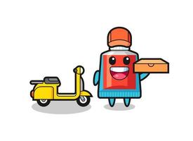 Character Illustration of toothpaste as a pizza deliveryman vector