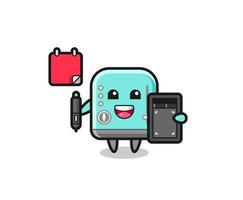 Illustration of toaster mascot as a graphic designer vector