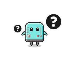 Cartoon Illustration of toaster with the question mark vector