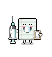 Mascot Illustration of paper as a doctor vector