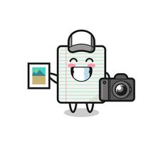 Character Illustration of paper as a photographer vector