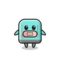 Cartoon Illustration of toaster with tape on mouth vector