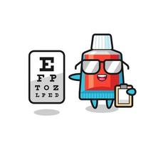 Illustration of toothpaste mascot as an ophthalmology vector