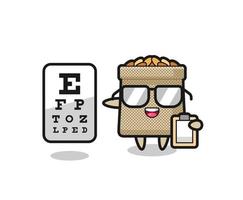 Illustration of wheat sack mascot as an ophthalmology vector