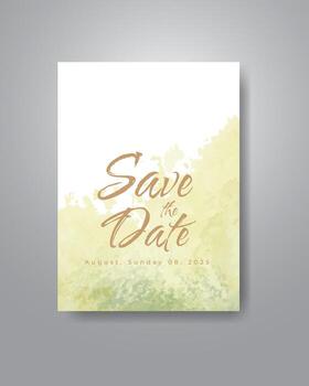 Save the date with watercolor background. Design for your invitation. vector