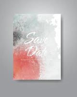 Save the date with watercolor background. Design for your invitation. vector