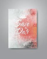 Save the date with watercolor background. Design for your invitation. vector