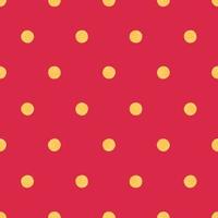 Gold Polka Dot on Red Backdrop, Christmas Background, Seamless Pattern. Festive Illustration for Holidays, Wrapping Paper, Texture EPS Vector. vector