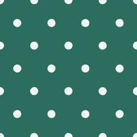 White Polka Dot on Pine Green Backdrop, Christmas Background, Seamless Pattern. Festive Illustration for Holidays, Wrapping Paper, Texture EPS Vector. vector