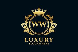 Initial WW Letter Royal Luxury Logo template in vector art for luxurious branding projects and other vector illustration.