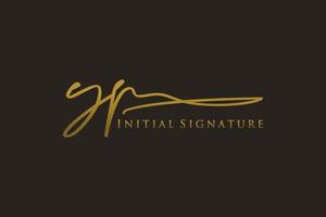 Initial YP Letter Signature Logo Template elegant design logo. Hand drawn Calligraphy lettering Vector illustration.