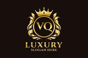 Initial VQ Letter Royal Luxury Logo template in vector art for luxurious branding projects and other vector illustration.