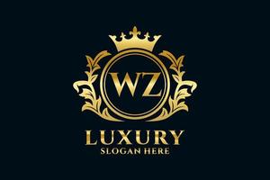 Initial WZ Letter Royal Luxury Logo template in vector art for luxurious branding projects and other vector illustration.