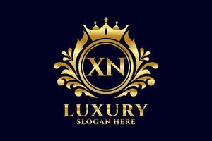 Initial XN Letter Royal Luxury Logo template in vector art for luxurious branding projects and other vector illustration.