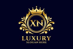 Initial XN Letter Royal Luxury Logo template in vector art for luxurious branding projects and other vector illustration.