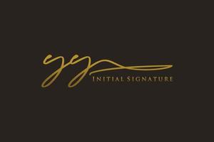 Initial YY Letter Signature Logo Template elegant design logo. Hand drawn Calligraphy lettering Vector illustration.