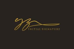 Initial YZ Letter Signature Logo Template elegant design logo. Hand drawn Calligraphy lettering Vector illustration.