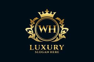 Initial WH Letter Royal Luxury Logo template in vector art for luxurious branding projects and other vector illustration.