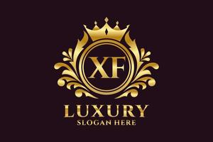 Initial XF Letter Royal Luxury Logo template in vector art for luxurious branding projects and other vector illustration.