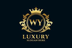 Initial WY Letter Royal Luxury Logo template in vector art for luxurious branding projects and other vector illustration.
