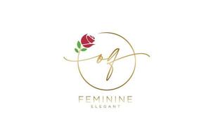 initial OQ Feminine logo beauty monogram and elegant logo design, handwriting logo of initial signature, wedding, fashion, floral and botanical with creative template.. vector