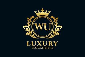 Initial WU Letter Royal Luxury Logo template in vector art for luxurious branding projects and other vector illustration.