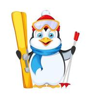 Funny penguin cartoon character vector