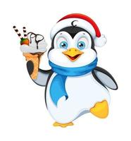 Funny penguin cartoon character vector