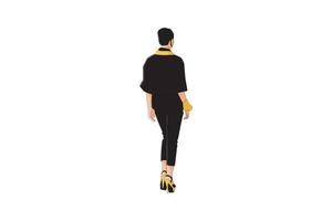 Vector illustration of casual women walking